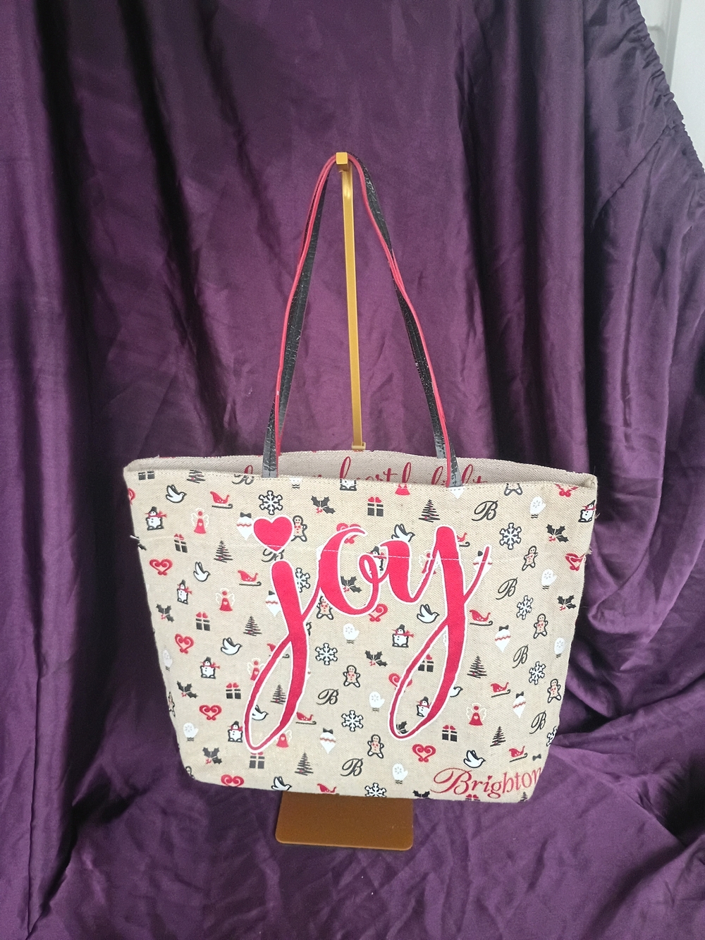 Brighton Canvas 'Joy' Tote in Cream, Pink and Red